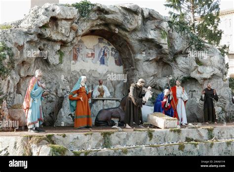 Rome Italy 02nd Jan 2024 A Shot Of The Nativity Scene Set In St