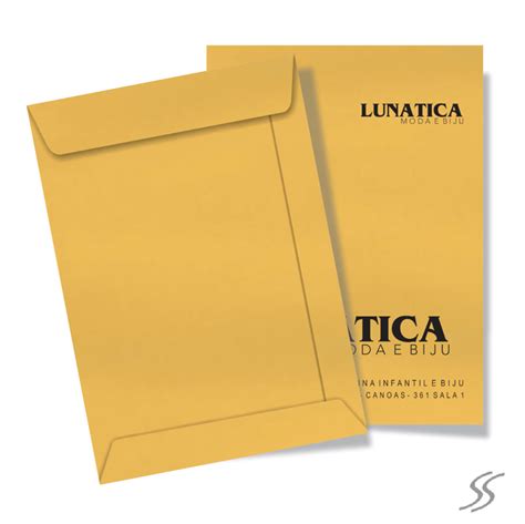 Envelopes Saco Ouro Timbrado 24 X 34 Cm Impresso 1 Lado Pb