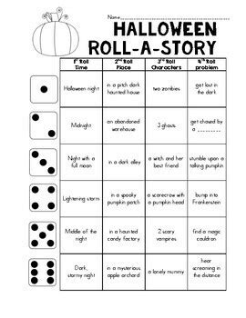 Fall Halloween Roll A Story By Teacher Take Away S Tpt