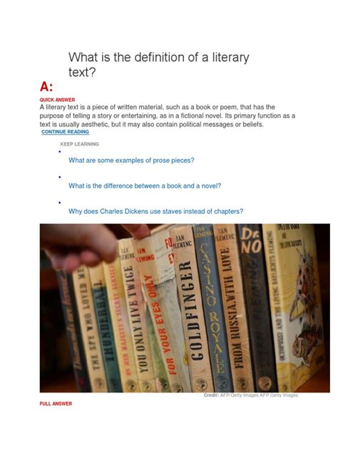 What Is The Definition Of A Literary Text Novels Writing