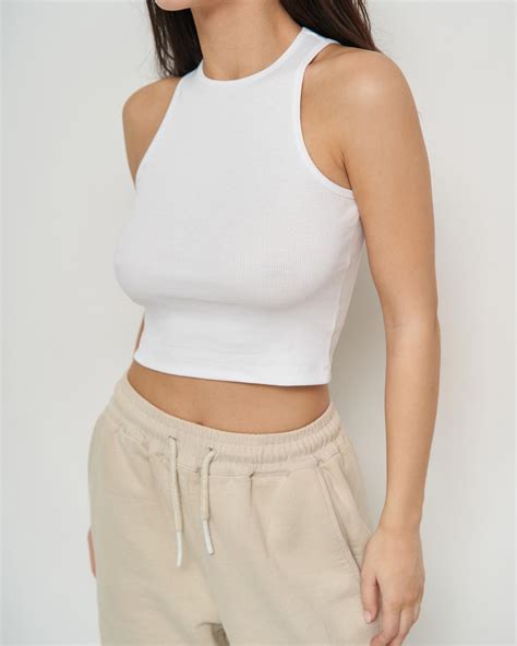 Укороченная (базовая) женская майка кроп-топ в рубчик (ID#2250363021 ...