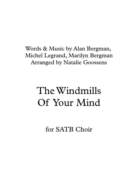 The Windmills Of Your Mind Arr Natalie Goossens By Michel Legrand