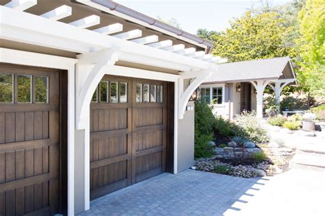 Wood Garage Doors With Custom Trellis Transitional Garage San