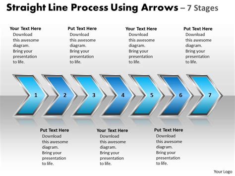 Business Powerpoint Templates Straight Line Process Using Arrows 7