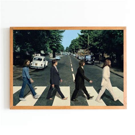 Jual Poster The Beatles Abbey Road Hiasan Dinding Bingkai Kayu Shopee