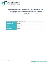 Observation Checklist 637 Docx Observation Checklist BSBPMG637