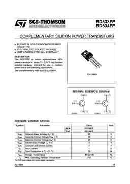 Bd533 PDF Datasheet ALL TRANSISTORS DATASHEET POWER MOSFET IGBT IC