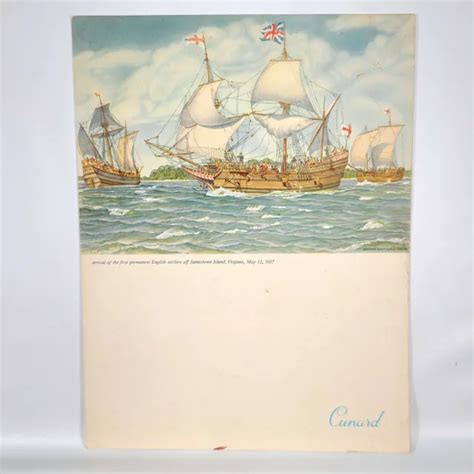 Cunard Line Rms Queen Elizabeth Dinner Menu Vintage Cruise Ship