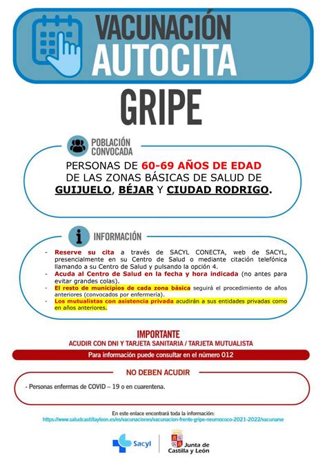 Abierta la autocita para la vacunación de la gripe de las personas de