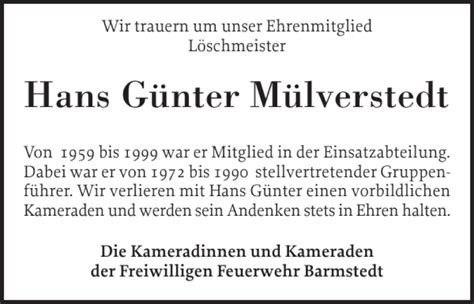 Traueranzeigen Von Hans G Nter M Lverstedt Sh Z Trauer