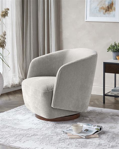 Natalia Light Grey Heritage Chenille Swivel Chair Swivel Chair Chair