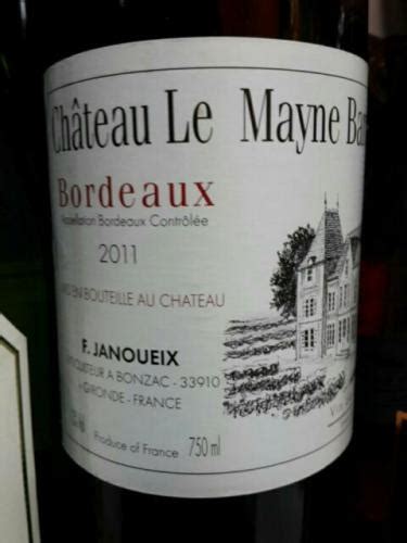 2011 Château Le Mayne Barreau Bordeaux Vivino US