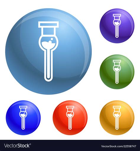 Modern Test Tube Icons Set Royalty Free Vector Image