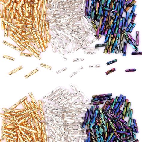 Amazon 1998Pcs Glass Bugle Beads 9 Types Glass Tube Beads Kit