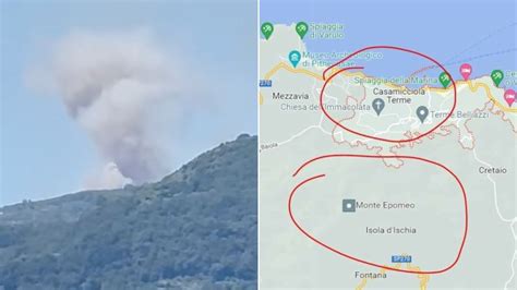 Ischia Brucia Fiamme Sul Monte Epomeo E Case Minacciate La