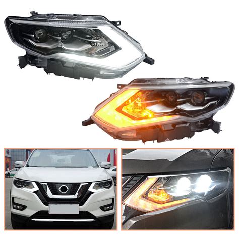 For Nissan Rogue Headlamps 2017 2019 HID Projector LED DRL Replace OEM