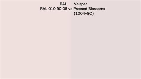 RAL RAL 010 90 05 Vs Valspar Pressed Blossoms 1004 8C Side By Side