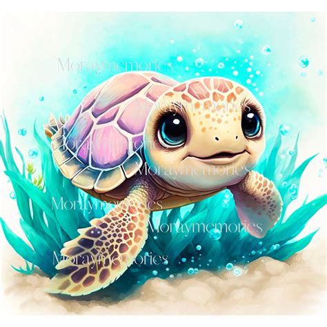 Girl Boy Ocean Sea Turtle Wall Art Image Turtle Bundle Sea Etsy