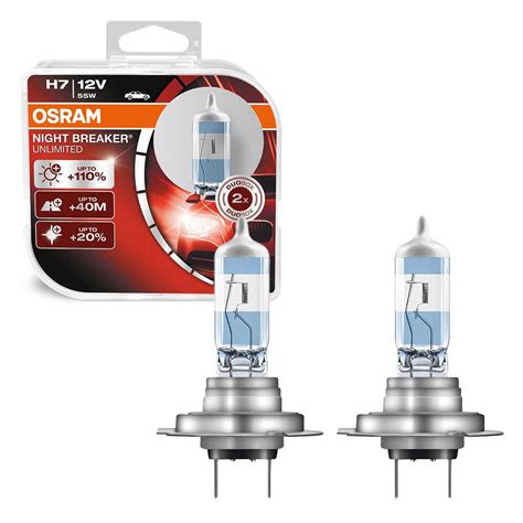 X H Osram Night Breaker Unlimited Blister Pack Headlight Bulbs