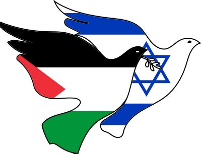 Peace doves with Israel and Palestine for Gaza Hamas anti-war - Openclipart