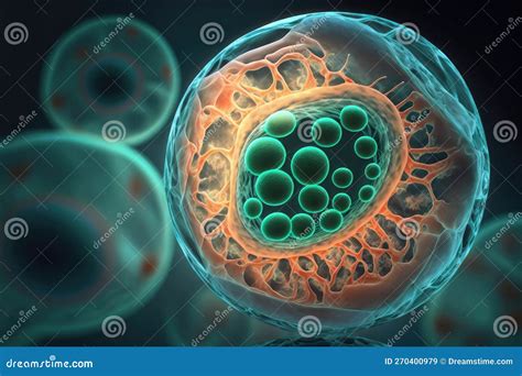 D Rendering Of Human Cell Or Embryonic Stem Cell Ai Generation Stock