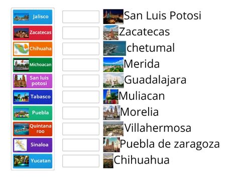 Capitales de TODOS LOS ESTADOS DE LA REPUBLICA MEXICANA - Match up