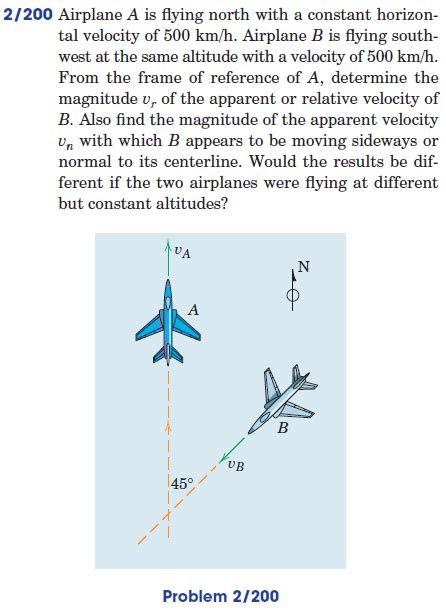 Solved Airplane A Is Flying North With A Constant Horizontal Chegg