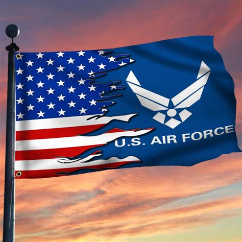 US Air Force Emblem American Flag Proud USAF United States Air Force F ...