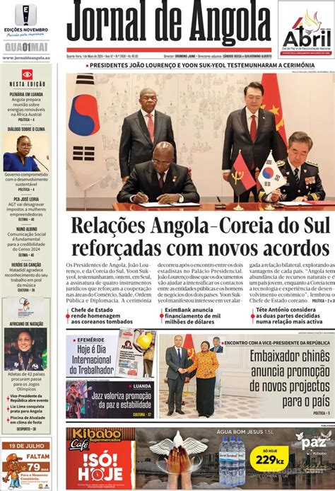 Capa Jornal De Angola De 2024 05 01