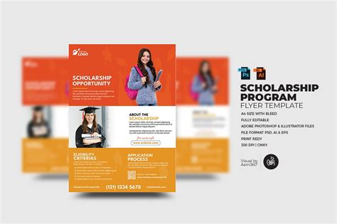 Scholarship Program Flyer Template Flyer Templates ~ Creative Market