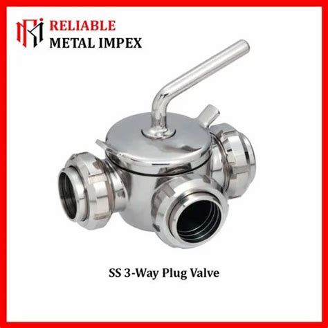 Stainless Steel Dairy 3 Way Valve Sms Union End Size 1 To 4 At