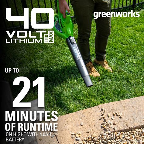 Greenworks 40v 185 Mph Brushless Cordless Leaf Blower Vacuum Tool Only 24312