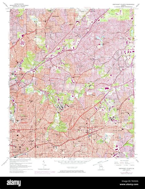 Usgs Topo Map Georgia Ga Northeast Atlanta 246551 1954 24000