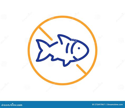 Stop Fishing Line Icon Fish Catching Forbidden Sign Vector Stock