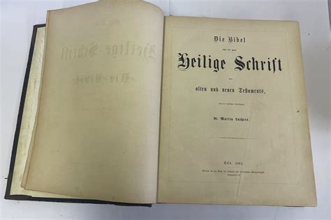 1861 Köln Deutsche Heilige Schrift oder Bibel Martin Luther Kaufen