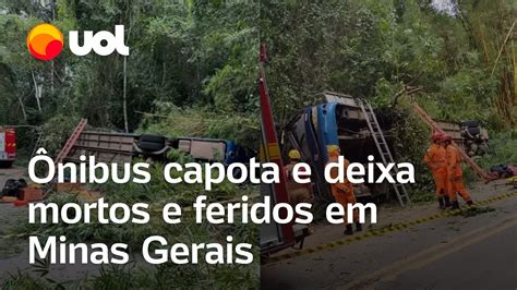 Ônibus capota em rodovia de Minas Gerais e deixa pelo menos sete mortos