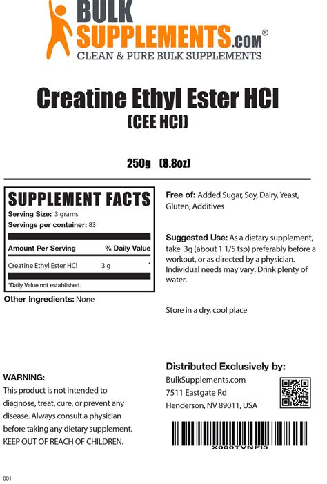 Creatine Ethyl Ester HCL | CEE Powder | Creatine Supplement