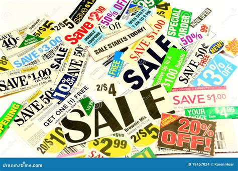 Saving Money With Coupons And Special Deals Stock Images Image 19457024