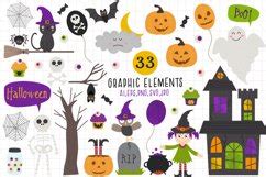 Halloween Clipart Black Cat Pumpkin Clip Art Party Decor