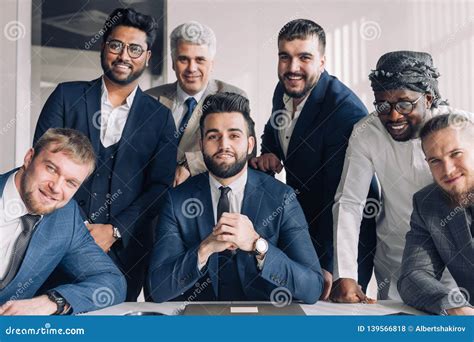 Multiracial Group Of Business Team Consisting Of Men Only With