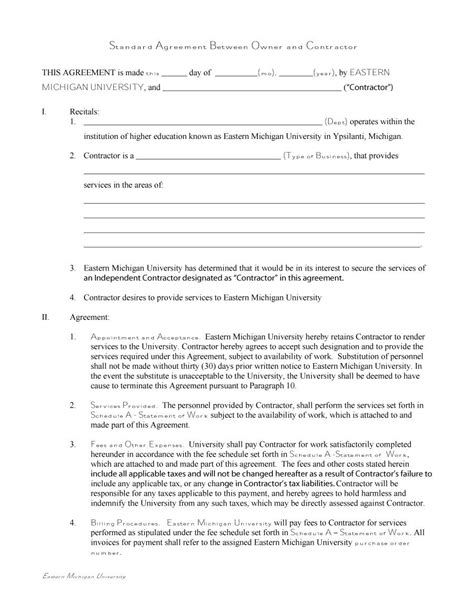 Contract Letter Of Agreement Template