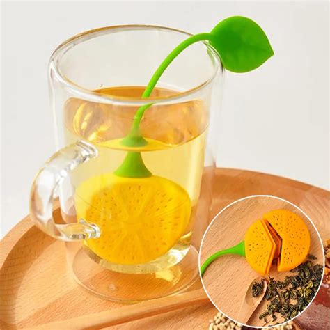 Infusor de té con forma de limón filtro tamiz de silicona de grado