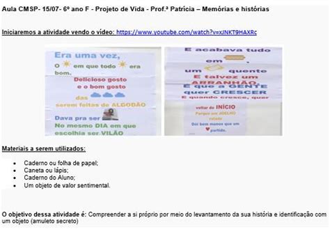 Blog Da Escola Almirante Projeto De Vida Atividade