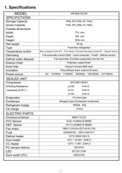 Panasonic Refrigerator Operating Instructions Instruction Manual