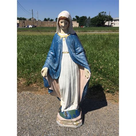 Vintage Concrete Virgin Mary Garden Statue Chairish