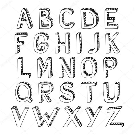 Alphabet sketch | Sketch alphabet font — Stock Vector © macrovector ...