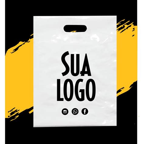 Sacola plástica personalizada 100 unid 15x20 Shopee Brasil