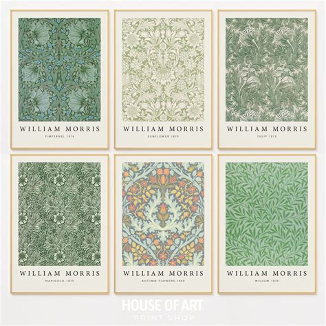 William Morris Set Of Prints Art Nouveau Print Exhibition Print Set