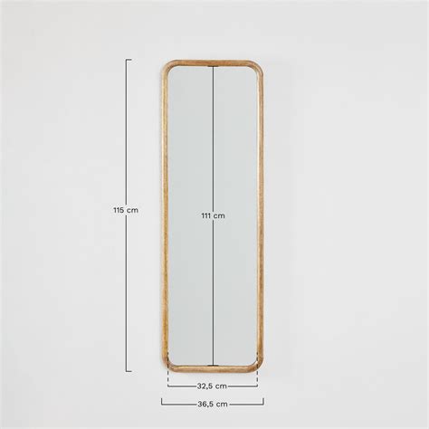 Espejo De Pared Rectangular En Madera De Mango X Cm Mirtzia