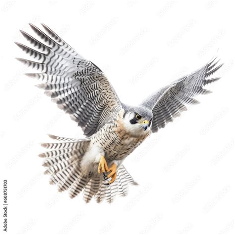 A Peregrine Falcon Falco Peregrinus In Flight 3 4 View Captivating